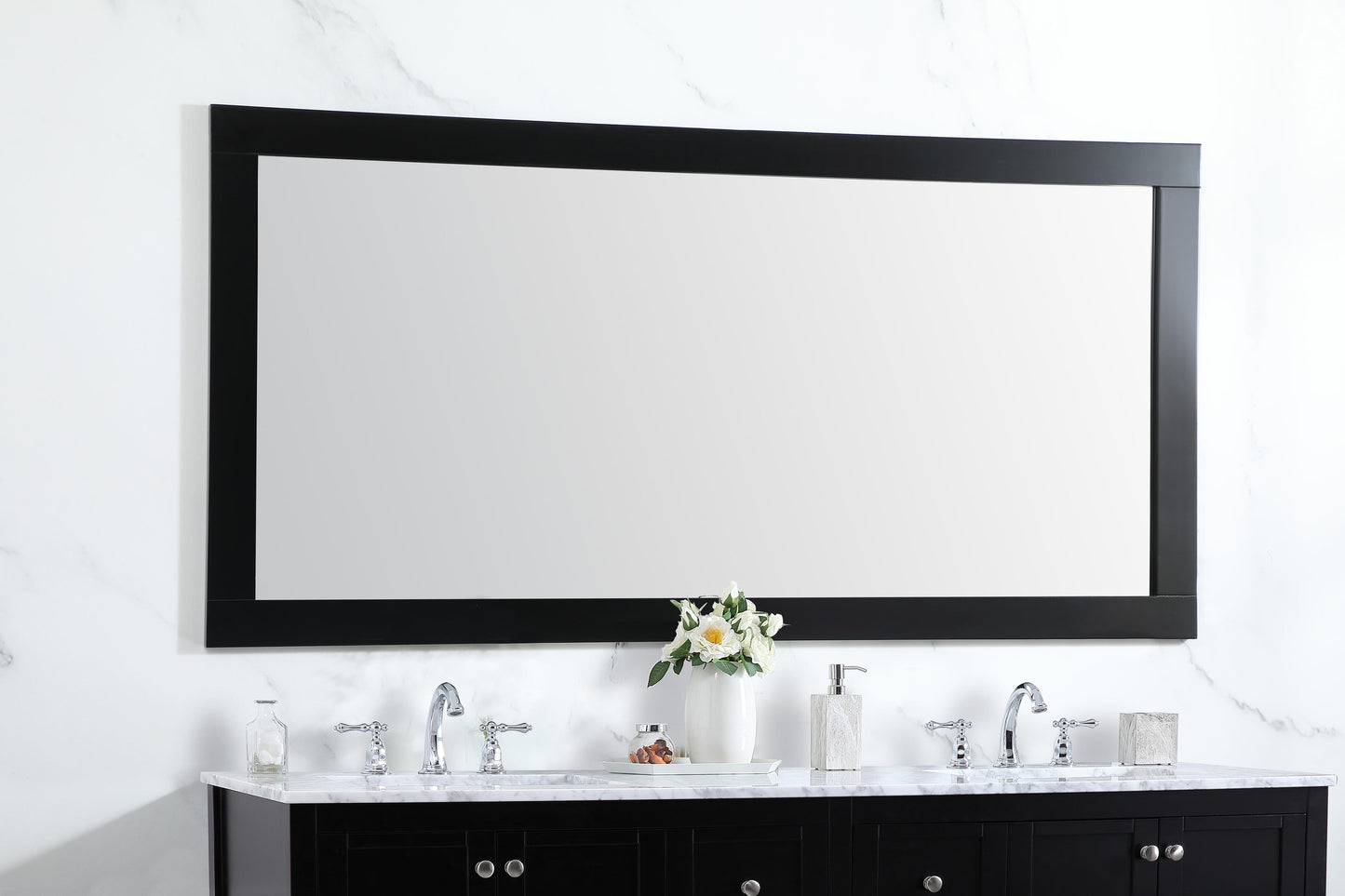 Envision, Aqua Vanity Mirror 72X36 Inch in, Modern, Black - MR3407236BK